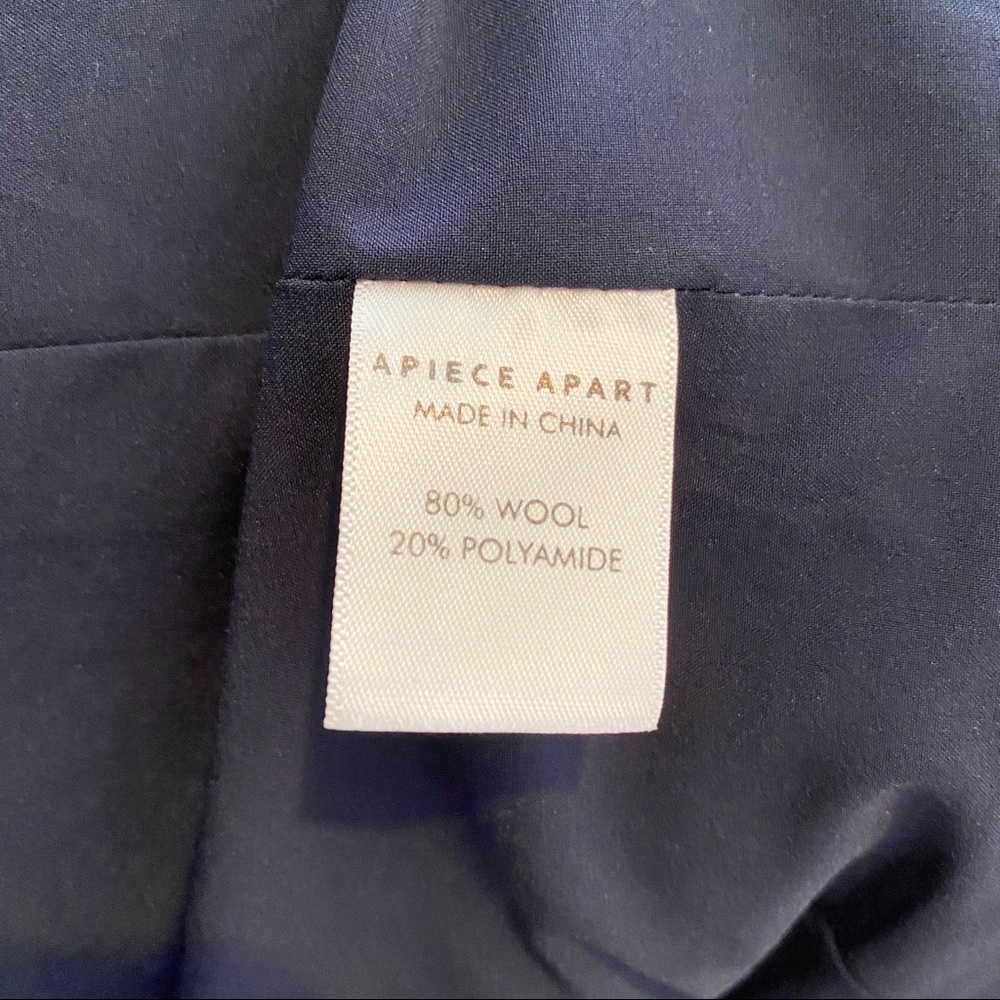 Apiece Apart Wool Trench Coat Navy - Picture 3 of 6
